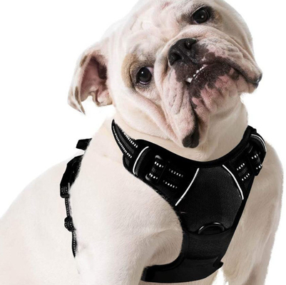 Nylon Reflective Pet Harness Leash For Large Dogs With Pull Handle
